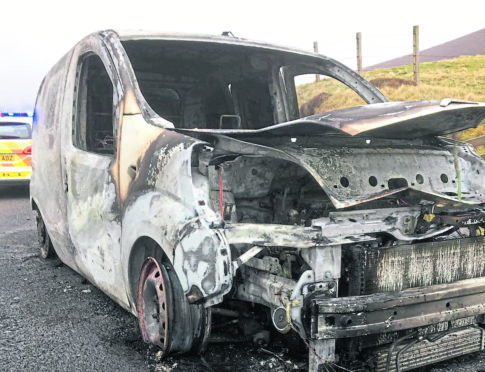 Lynn Johnson, from East Burrafirth, was driving on the A971 just north of Weisdale last Thursday when the engine of her Citroen Nemo van started cutting out and eventually stopped altogether.