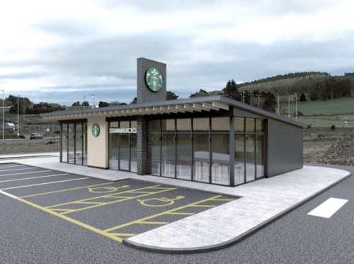 The proposed Starbucks in Westhill originally had a roof fin, which has now been removed in the agreed plans