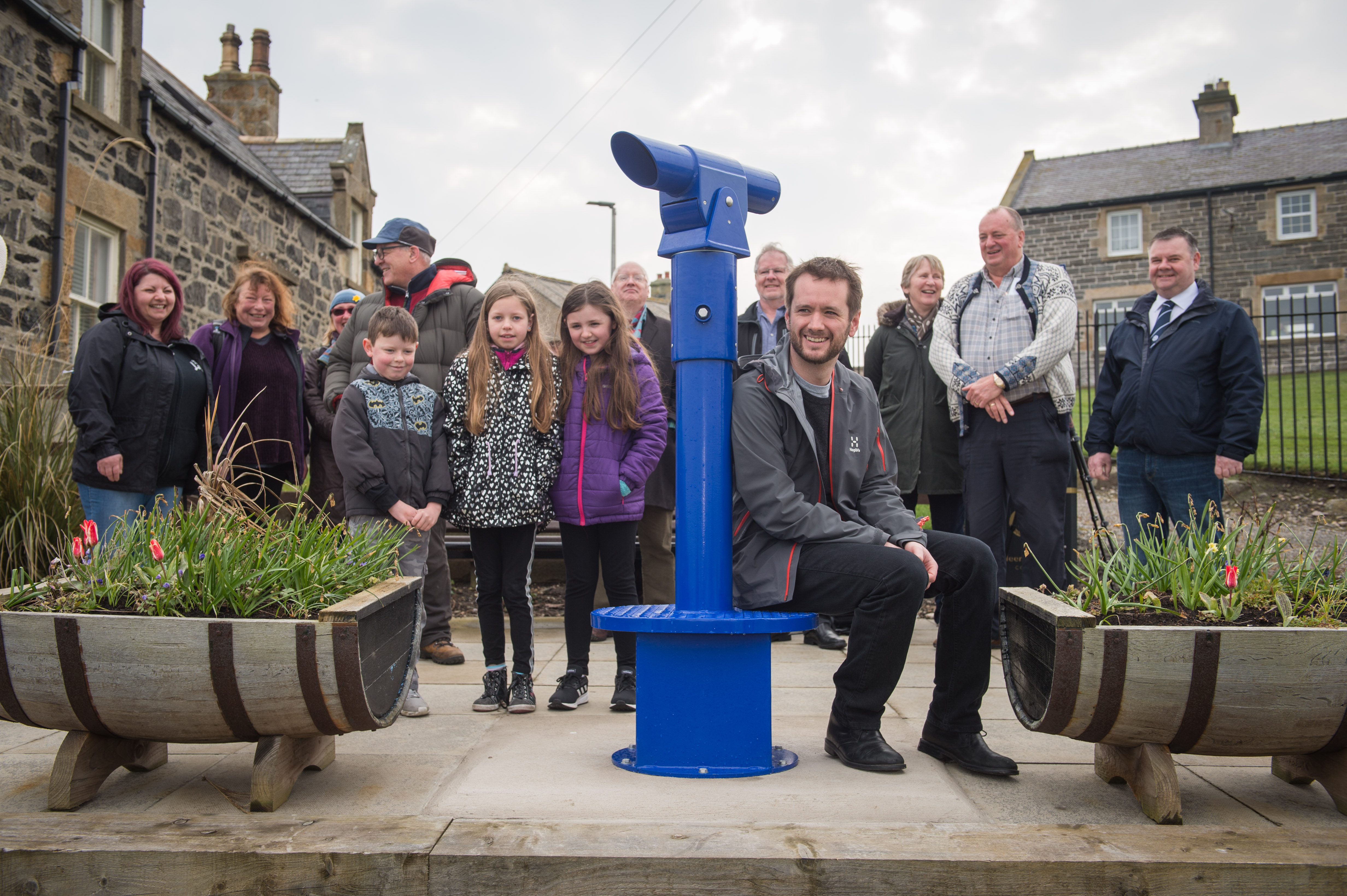 Portsoy community council instal a new telescope at the town’s harbour. The community council have paid for the device which offers views of the harbour and the Moray Firth. It was officially opened by Whisky Galore! actor Sean Biggerstaff.

Pictures: Jason Hedges