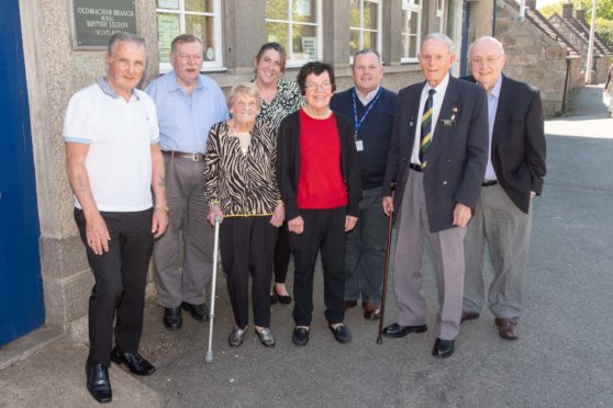 Pictured at the Veterans Lunch at Old Machar British Legion Branch are (l to R) Matt Fyfe, Andy Duncan, Vera Milne, Emily Clark, Therese Wilson, Tom Douglas, Jim Glennie, Rex Smart   Picture by Abermedia / Michal Wachucik