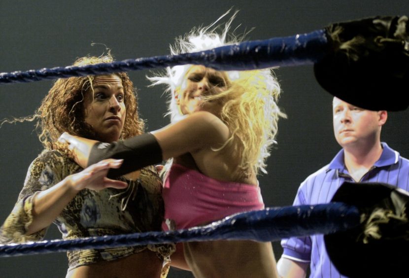 Torrie Wilson takes on Nidia in this battle at the AECC from May, 2003