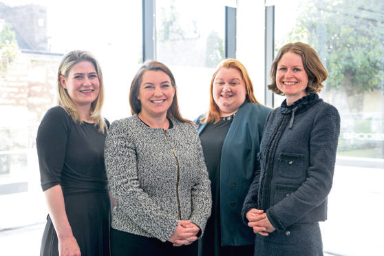 Rhona McFarlane, Fiona Herrell, Laura Petrie,  and Leigh Gould