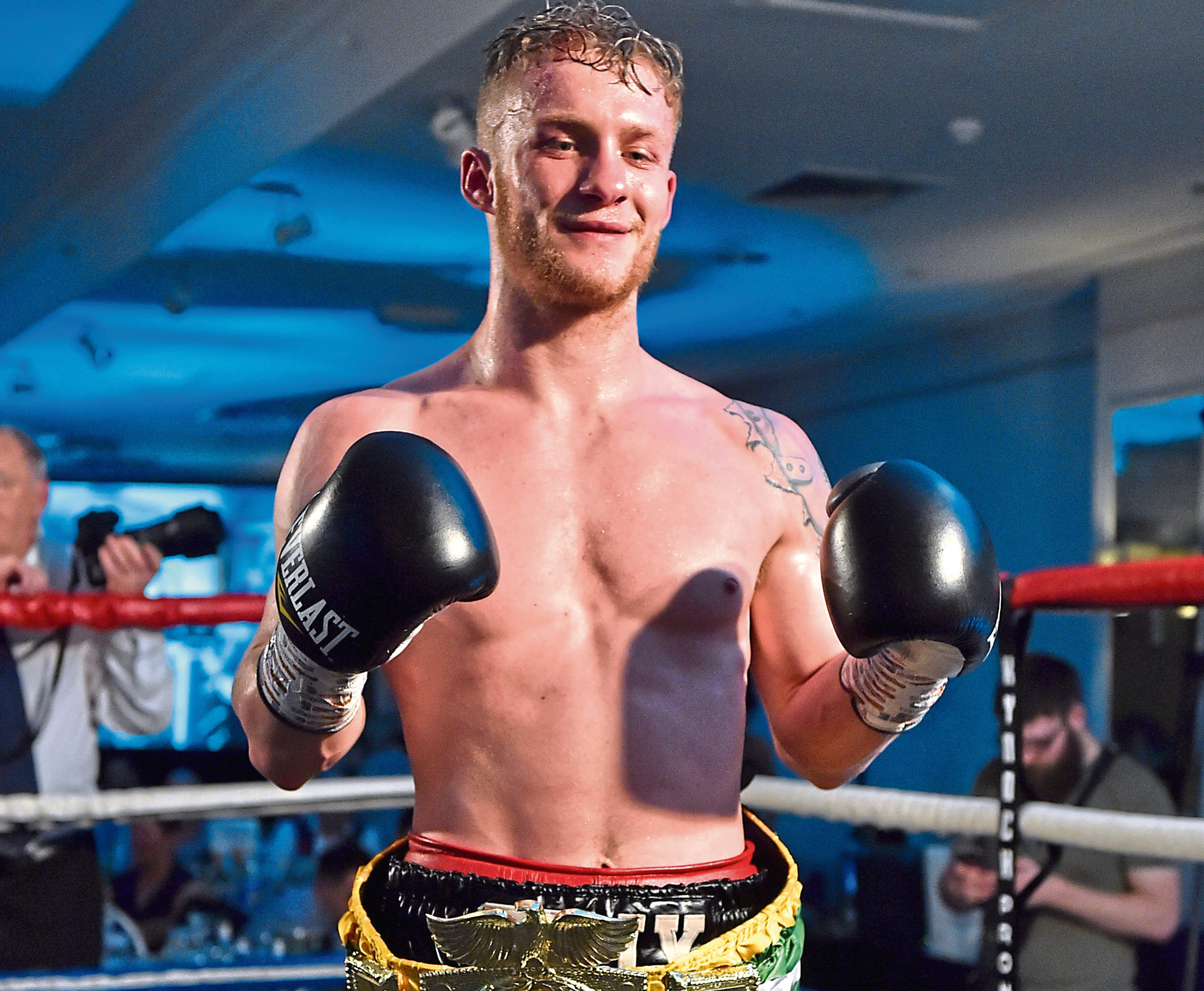 URN: CR0008828

Doubletree by Hilton, Aberdeen Treetops.

Pictured is Billy Stuart after winning his bout.


Picture by Scott Baxter    04/05/2019
