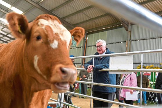 Rural Economy Secretary Fergus Ewing at the Scotland's Beef Event, North Bethelnie Farm, Oldmeldrum.
Picture by Scott Baxter