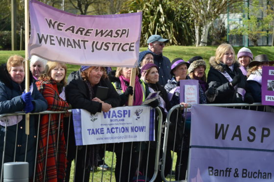 WASPI campaigners protested the conference