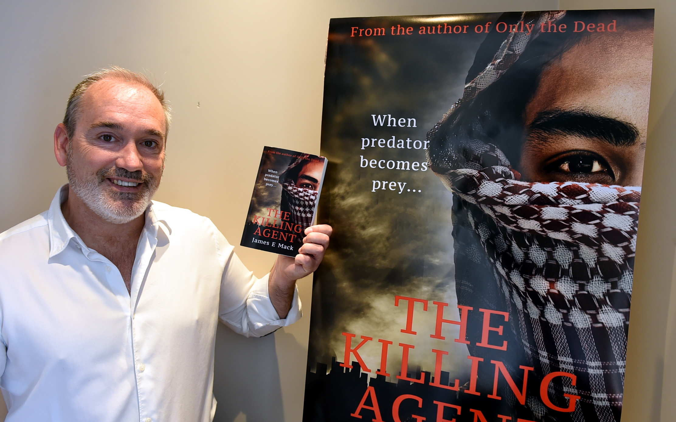 Author James Mackenzie from St Cyrus is launching his third novel, "The Killing Agent", 
Picture by Jim Irvine