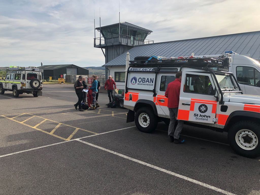 Rescue teams at Oban Airport.

Pic @ObanMRT twitter page