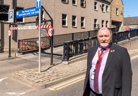 Elgin City South councillor John Divers outside the Batchen Lane car park.