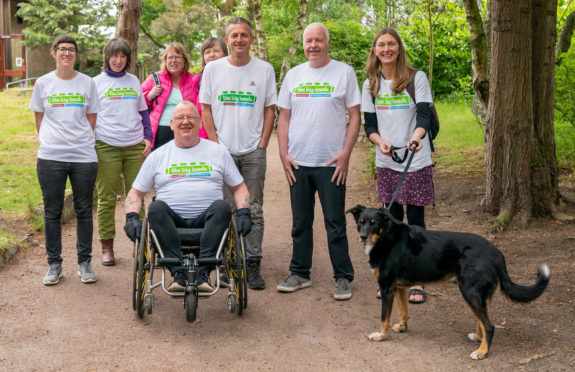 Walkers Rhiannon Davies, Derek Harper, Adam Mould, Sandra Brown, Matt Tobias, Vicky Flood, Tracey Bailey and Janet Limb are all taking part in the Big Lunch Community Walk around Scotland.