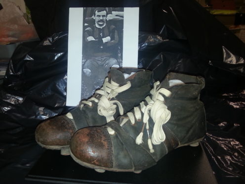 A prized pair of 1904 football boots are part of the Aberdeen Collection.