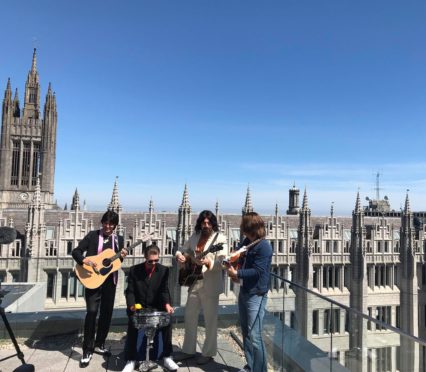 The Fab Four atop Marischal Square