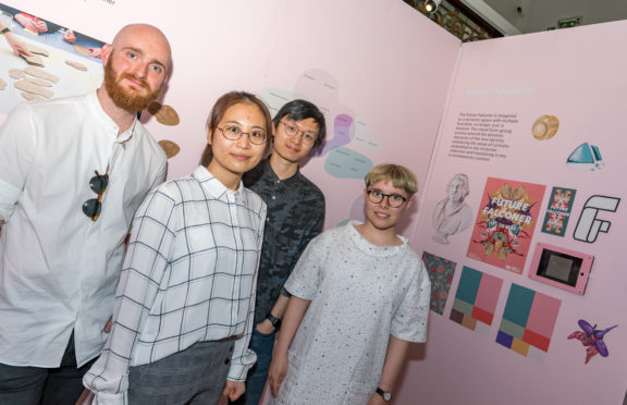 Glasgow School of Art students Jonas Gentle, Min Zhou, Zhicheng Xu and Lina Wilckens.