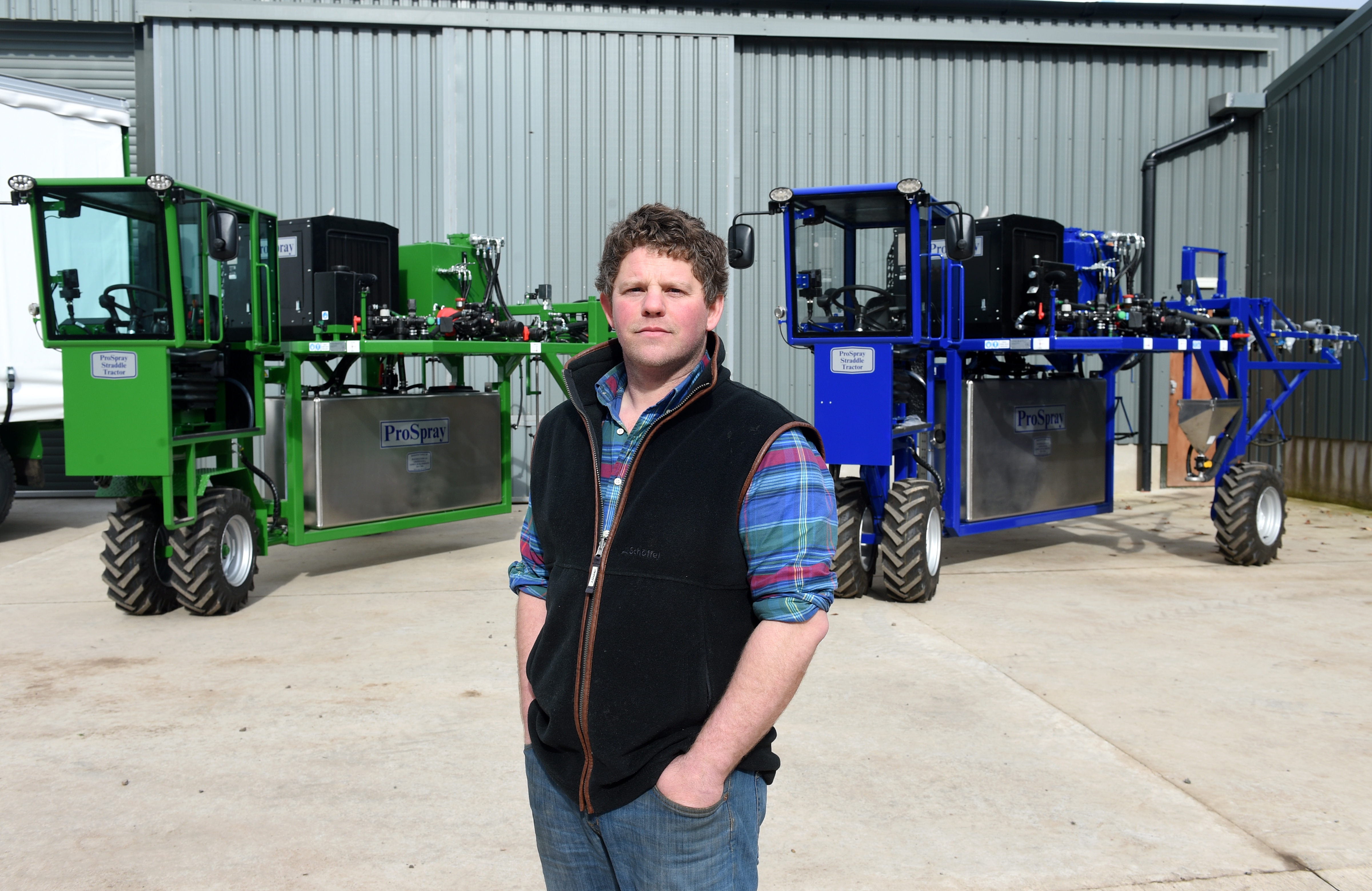 Gillan McDonald with two of the new sprayers.