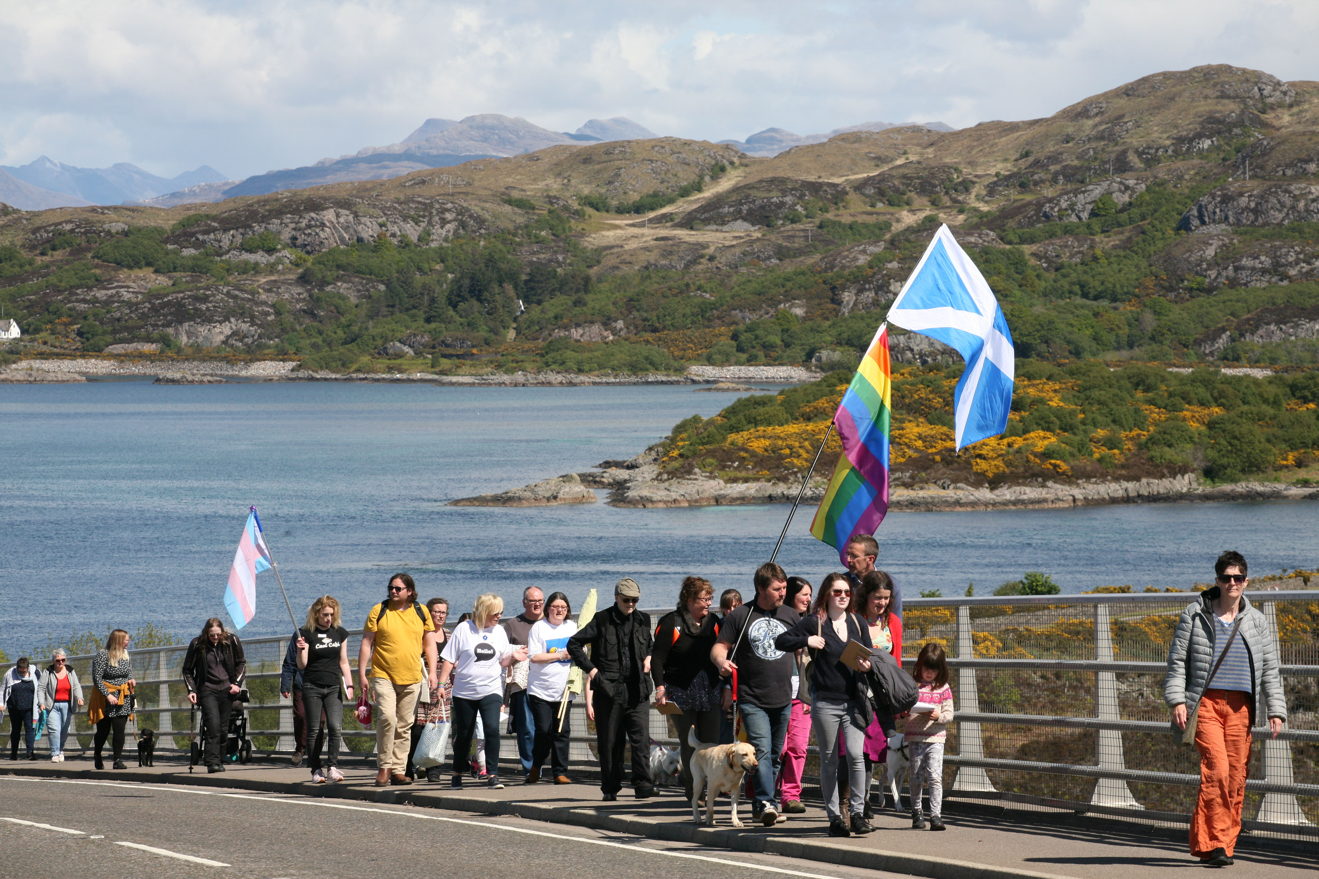 Around 100 people joined in the march on Saturday crossing the Skye Bridge to help raise awareness of Mental Health.