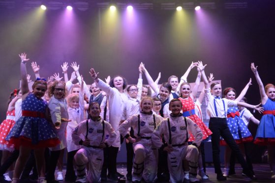 Pictured are Longside Primary School pupils performing