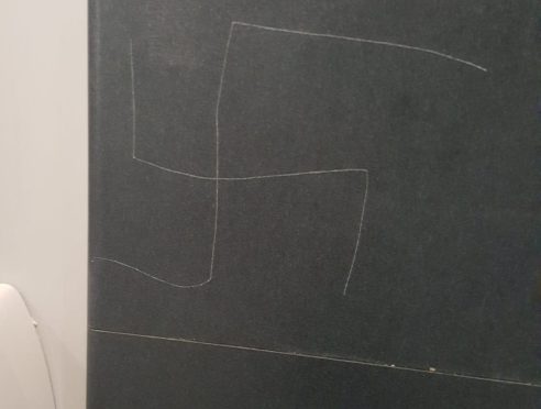 The graffiti was spotted by parents visiting Milburn Academy whilst taking children to sports lessons