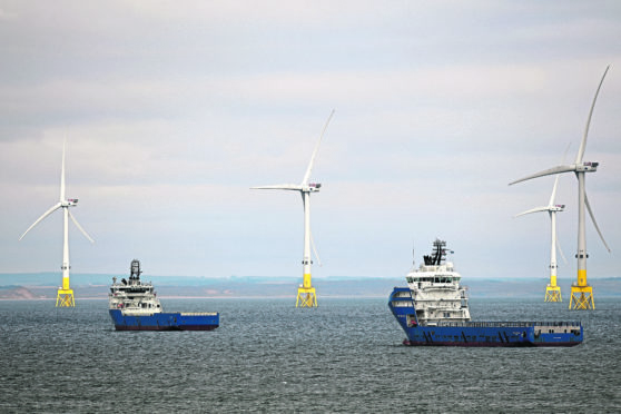 The European Offshore Wind Deployment Centre in Aberdeen Bay, Scotland’s largest offshore wind test and demonstration facility