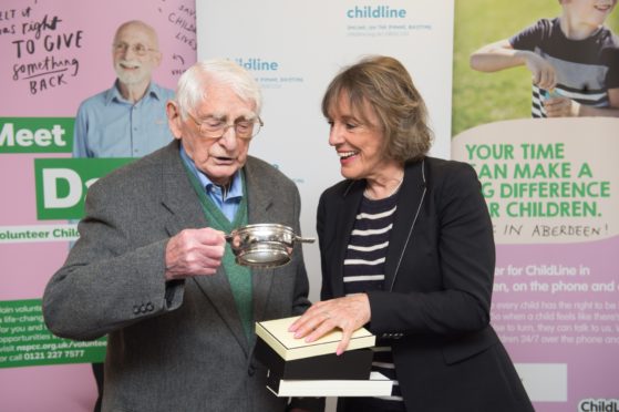 Childline founder Esther Rantzen with Norman Hutchison. Picture by Jason Hedges.