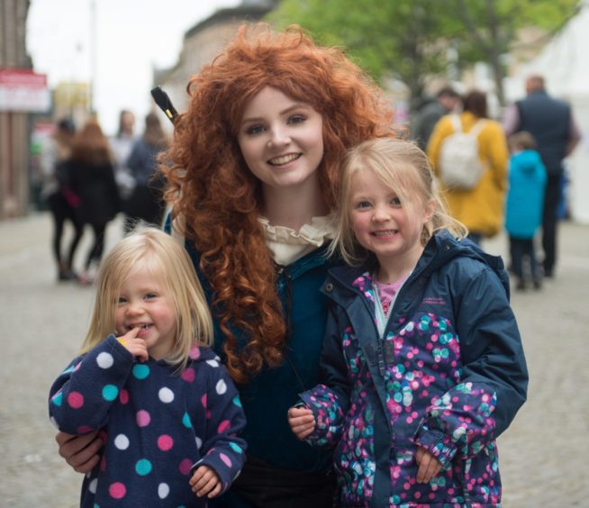 L-R:  Savannah Jack aged 2, Scottish Princess provided by Ra Ra Aberdeen and Amalie Jack aged 4.