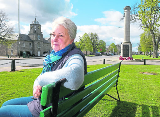 Linda Coe, chairwoman of the Grantown Community Council photographed in The Square, Grantown.
Picture by Sandy McCook.