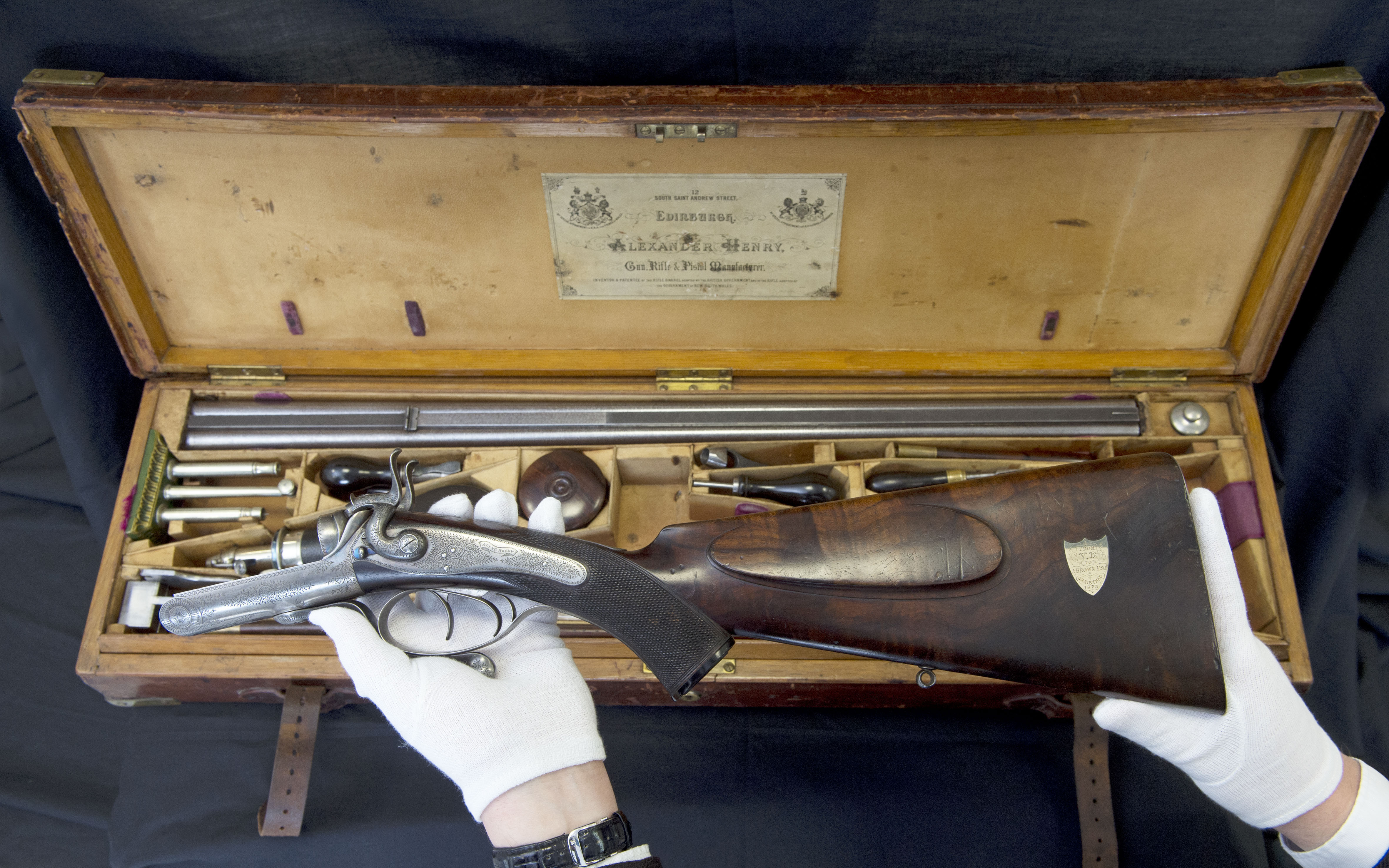 A hunting rifle, presented by Queen Victoria to John Brown, is going on public display. Pic: Neil Hanna.