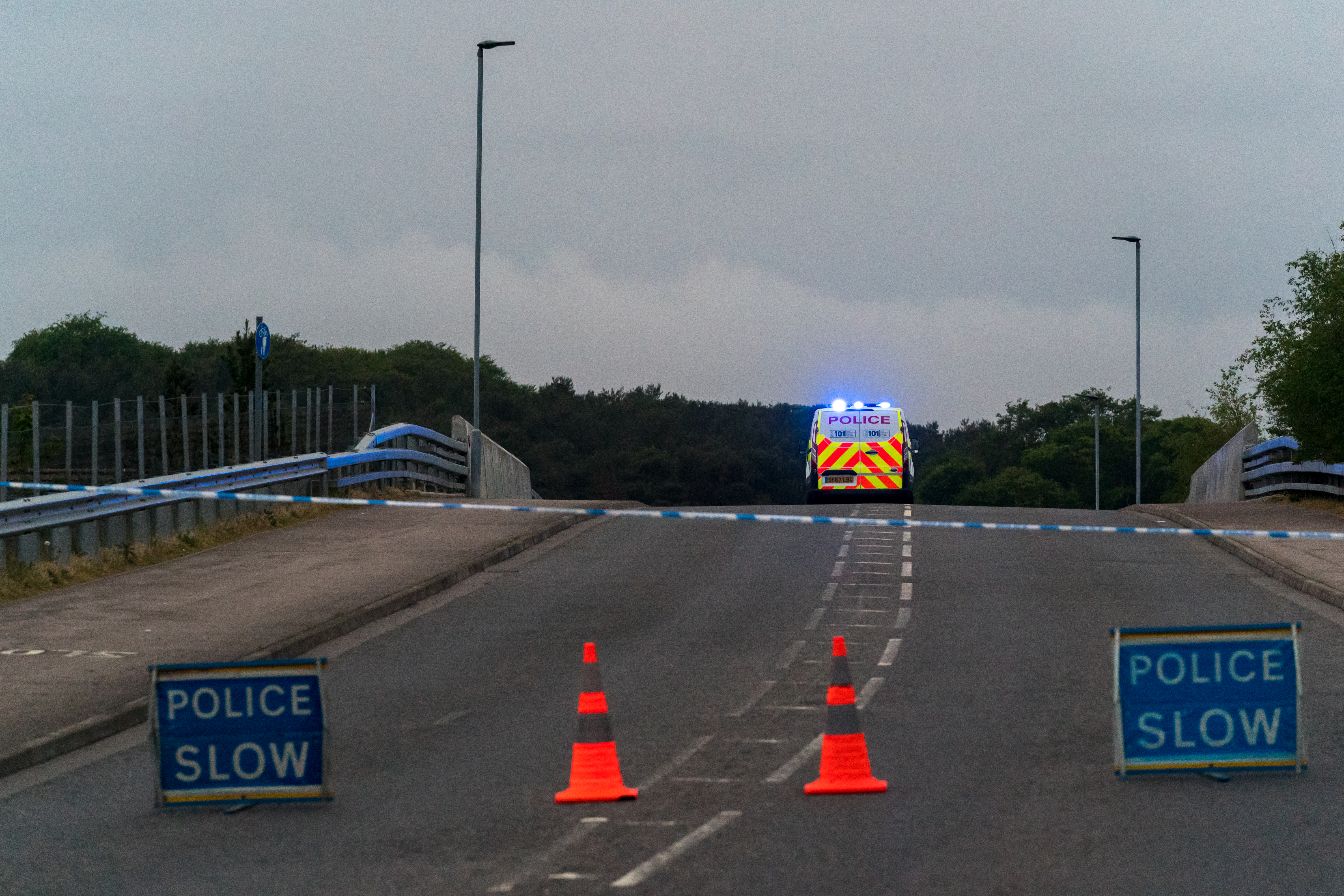 The scene at Reiket Lane, Elgin, following the incident.