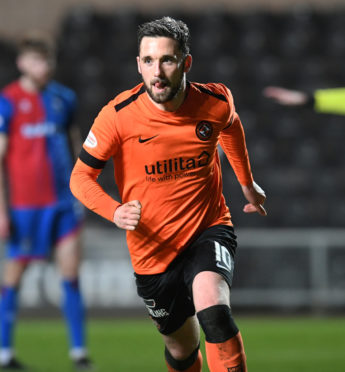 26/02/19 LADBROKES CHAMPIONSHIP
DUNDEE UNITED V INVERNESS CT
TANNADICE - DUNDEE
Nicky Clark turns away to celebrate his opening goal for Dundee United