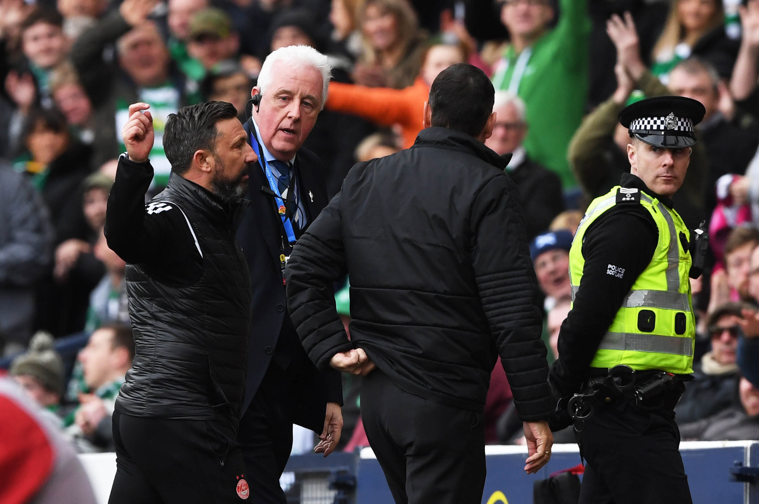 Derek McInnes was sent to the stands in the Scottish Cup semi-finals.