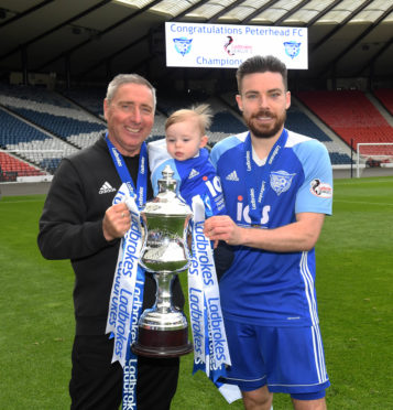 Ryan Dow, right, won the League 2 title with Peterhead.