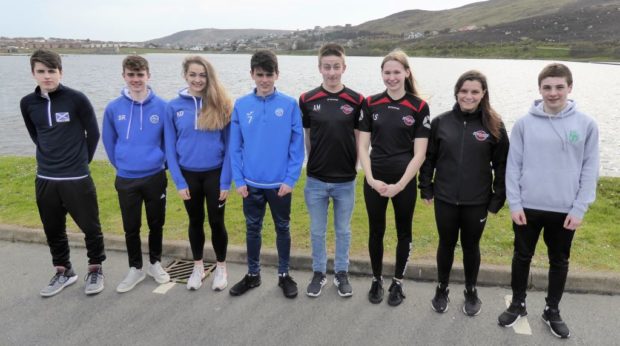 Athlete travel fund recipients Bobby Laurenson (Volleyball), Shay Regan (Athletics), Katie Dinwoodie (Athletics), Finn Regan (Football), Adam Millar (Swimming), Lauren Sandison (Swimming), Freya Masson (Swimming) and Tom Nicolson (Swimming).