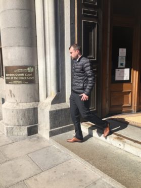 Stuart Wilkie leaving Aberdeen Sheriff Court