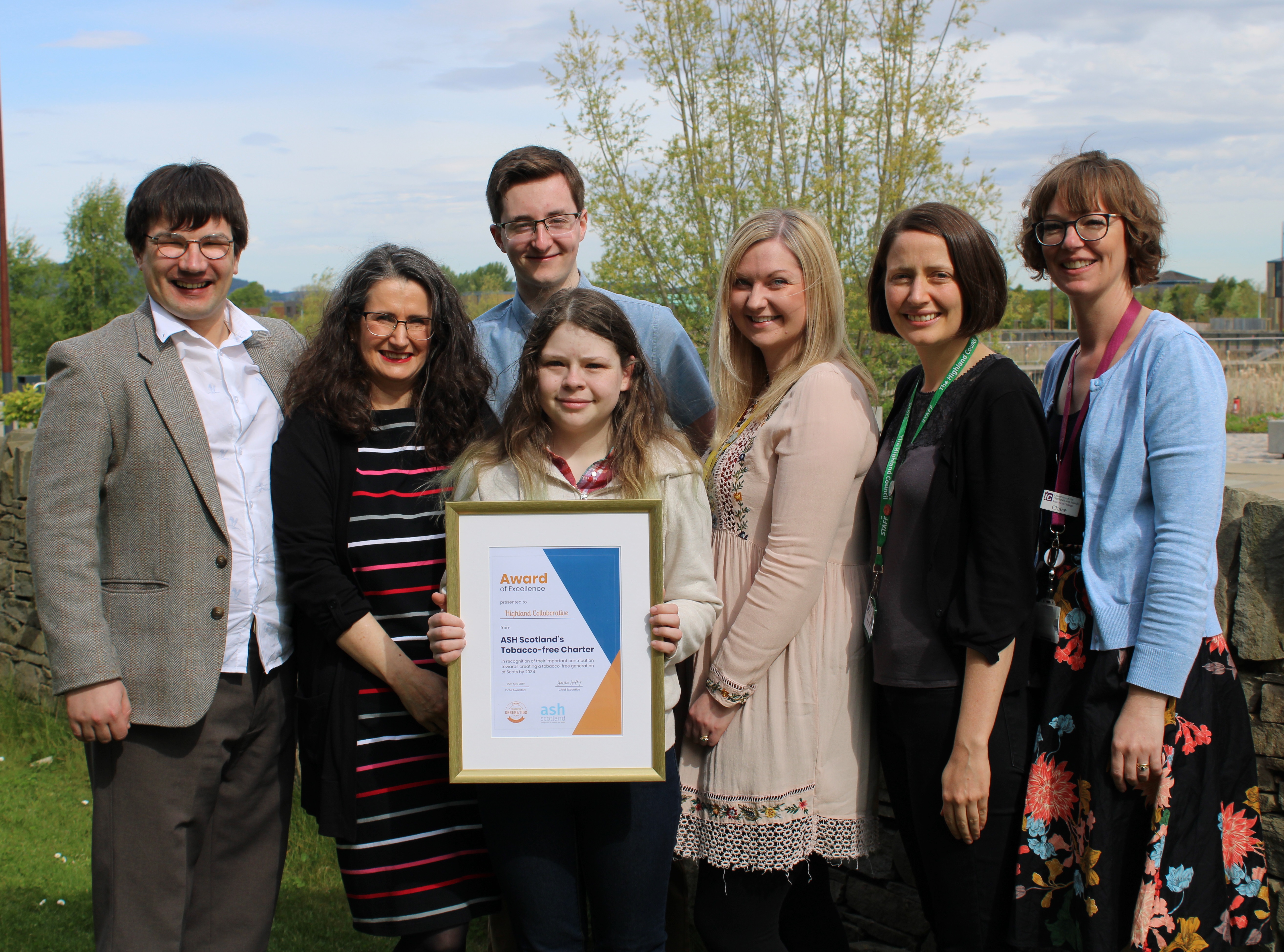 Representatives of the joint Highland initiative were successful in receiving commendation from Scotland’s Charter for a Tobacco-free Generation.