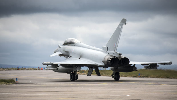 Five Typhoons from RAF Lossiemouth's 6 Sqn are taking part in the Arctic Challenge Exercise.