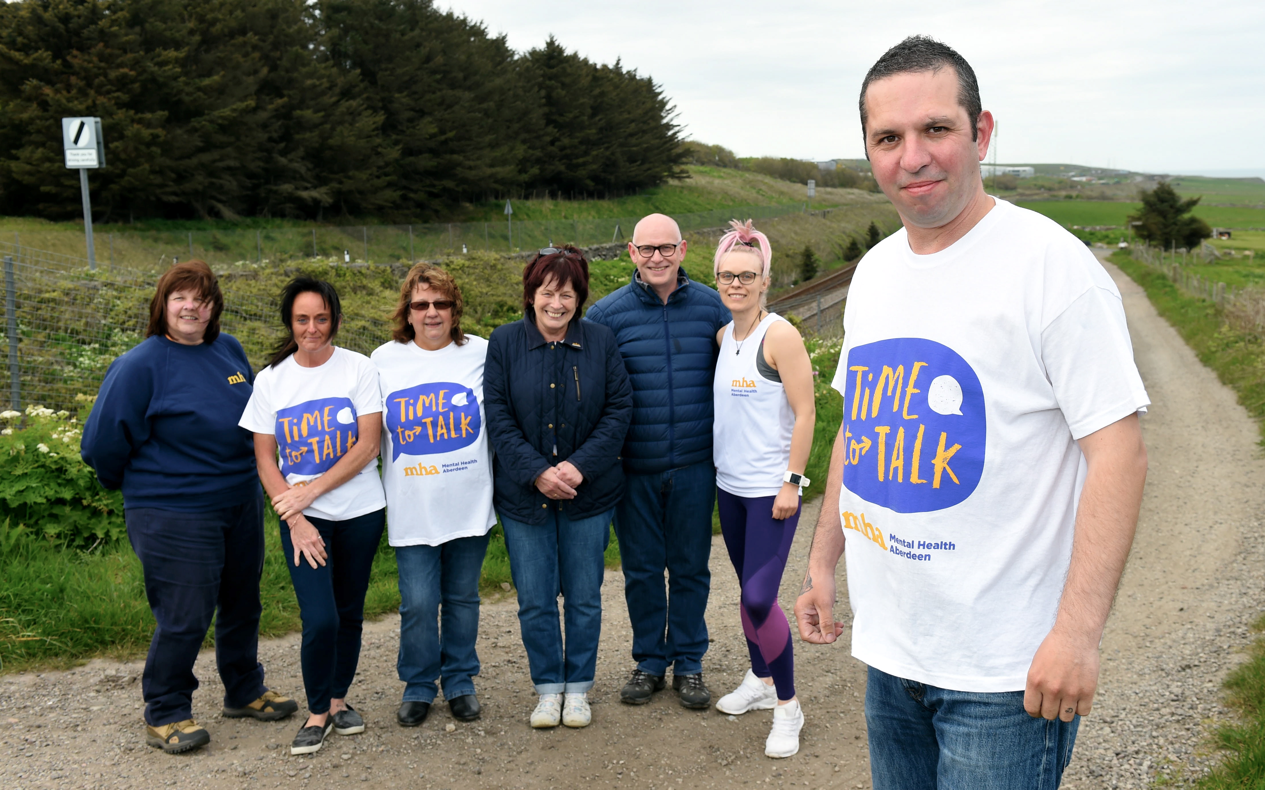 Pictured are MHA's Bea Fyvie, Fiona Duff, Patrica Fraser, Astrid Whyte, Graeme Kinghorn and Shelley MacDonald and Scott Milne.