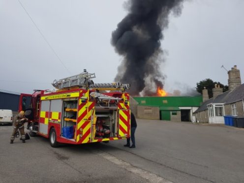 The scene of the fire earlier today. Picture by Connall Bain.