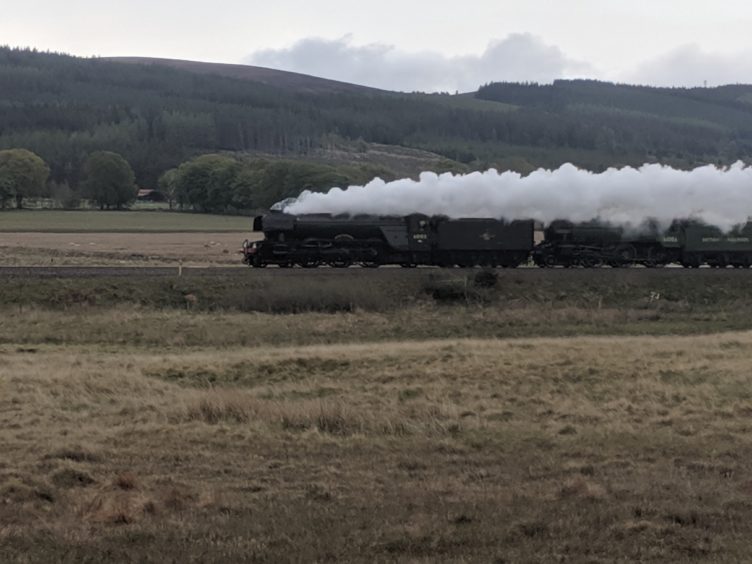 The Flying Scotsman passing Moy. Picture by Martin Soutter