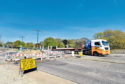 The roadworks at the roundabout at Duthie park.