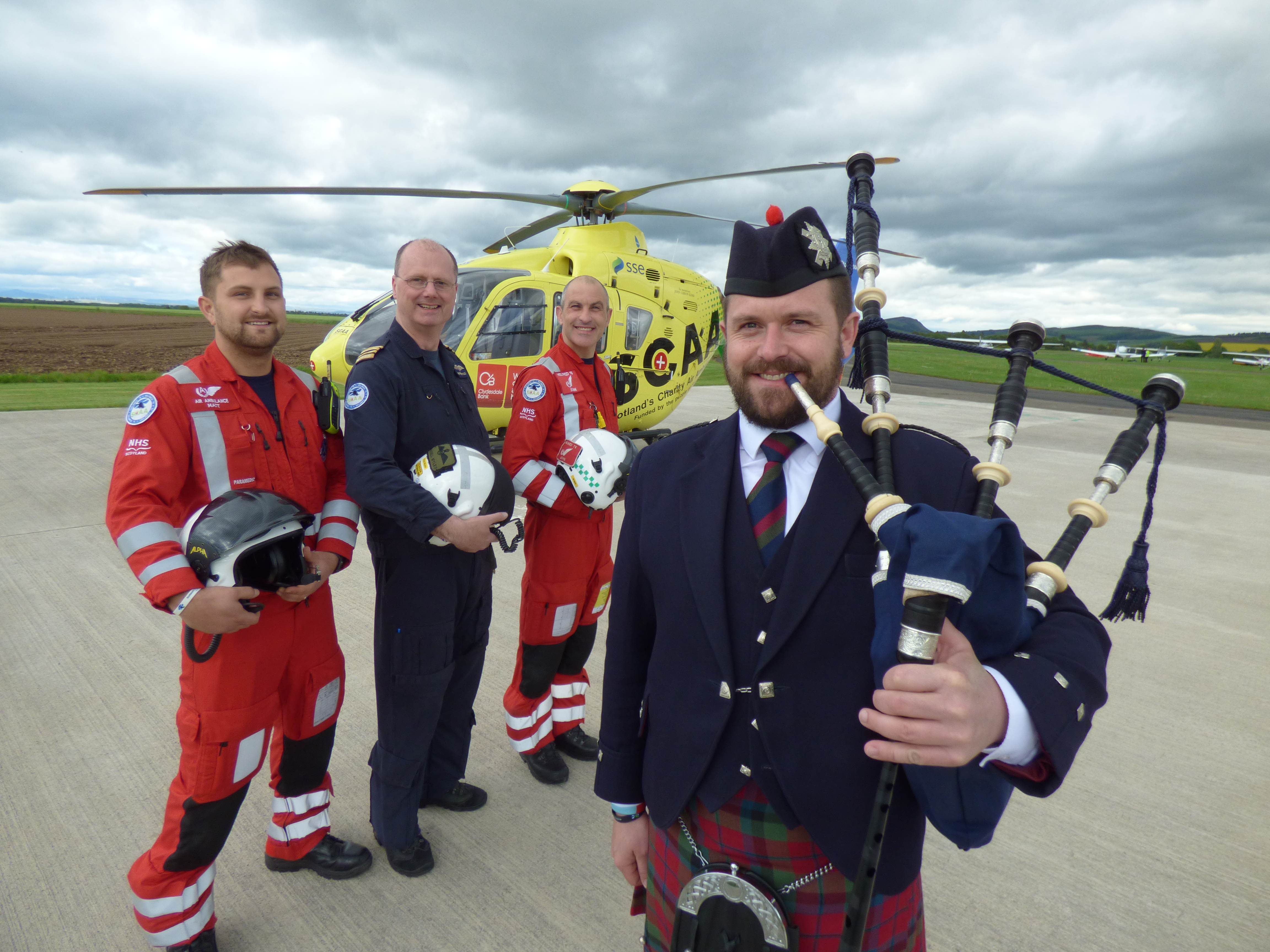 Piper Ross McNaughton, Robert Gordon College's piping instructor, has composed a tune, Angels of the Glens in the support of Scotland's Charity Air Ambulance.