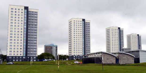 The four Seaton high rises, Seaton, Aberdeen.