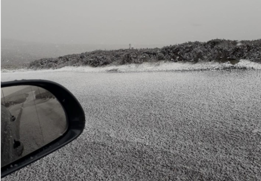 Snow near Gairnshiel on Friday