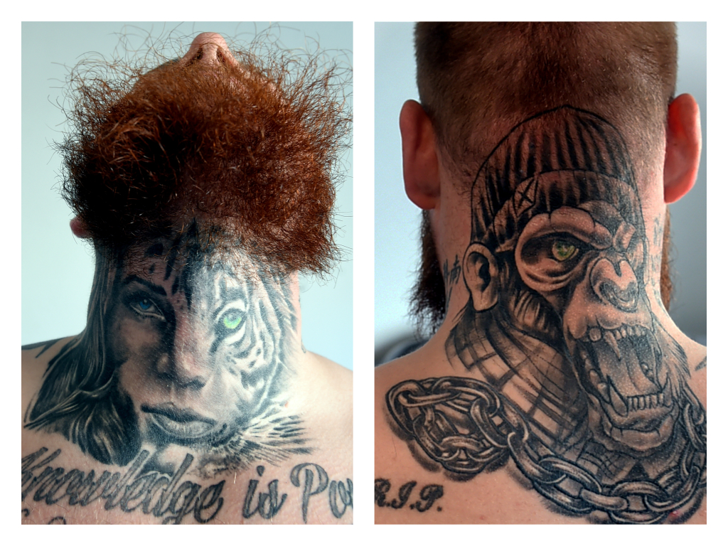 Two more of the tattoos that were inked by Aberdeen tattoo artist Kev Bailey.