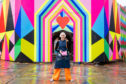 Morag Myerscough with her installation Love At First Sight.