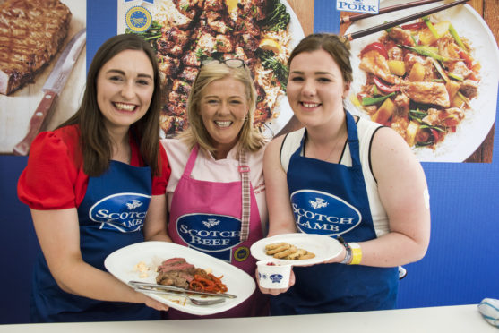 The winning chefs - Grace Brown, judge Jak O'Donnell and Eilidh Davidson.