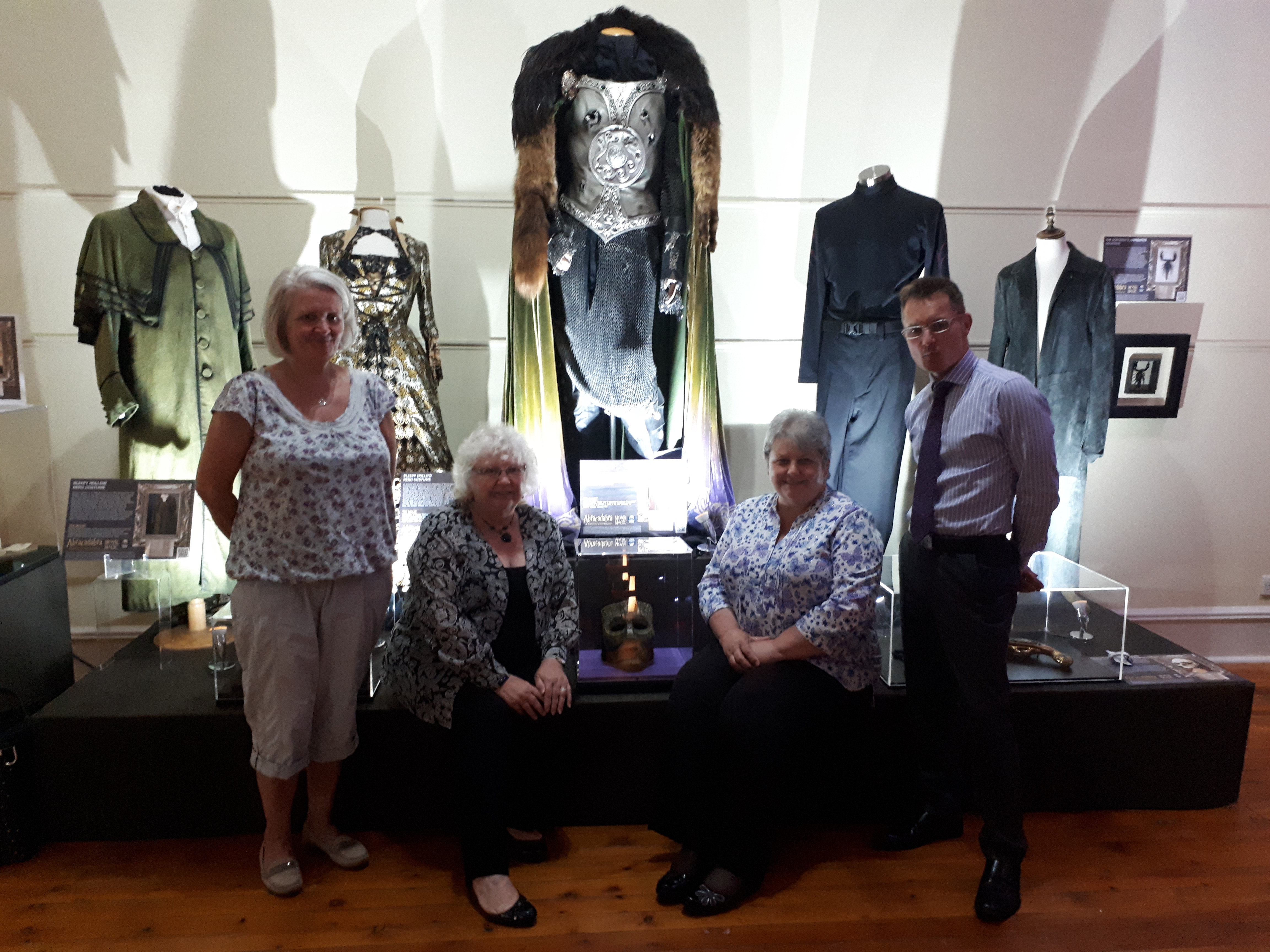 Pictured from left to right: councillors Lesley Berry, Anne Simpson, Anne Stirling and service manager for cultural services Craig Elliot with costumes from various magical movies