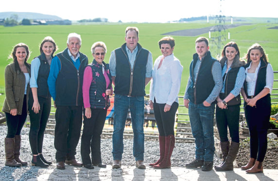 The host family, in photo from the left Lauren Stronach, Aimee Stronach, Stewart Stronach, Hazel Stronach, Stewart Stronach, Fiona Sutherland, Michael Stronach, Ellie Sutherland and Emma Stronach.