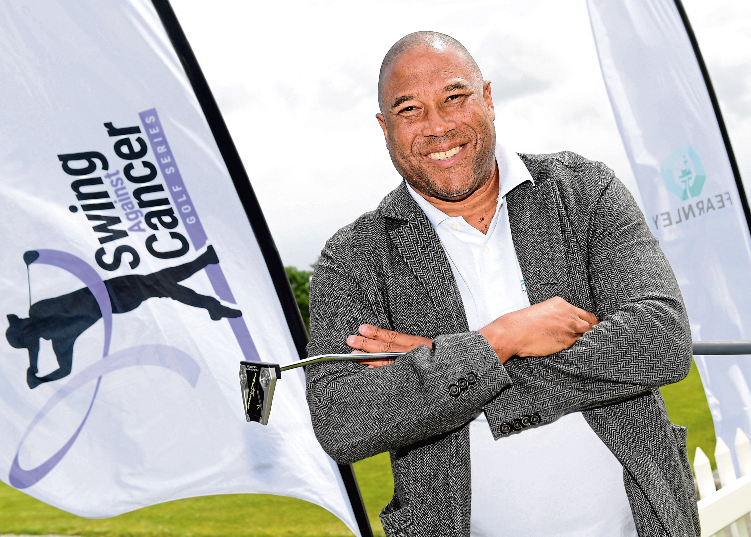 Newmachar Golf Course. Liverpool and England football legend John Barnes who is participating in a charity golf event. CR0010544
14/06/19
Picture by KATH FLANNERY