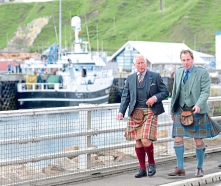 Prince Charles with David Whiteford of the North Highland Initiative.
