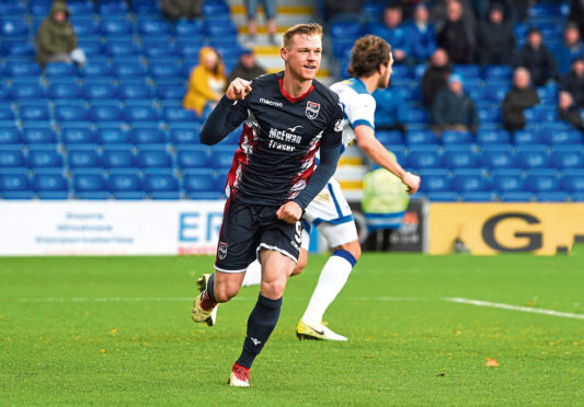 27/10/18 LADBROKES CHAMPIONSHIP
ROSS COUNTY v MORTON (5-0)
GLOBAL ENERGY STADIUM - DINGWALL
Ross County's Billy McKay celebrates after scoring to make it 2-0.