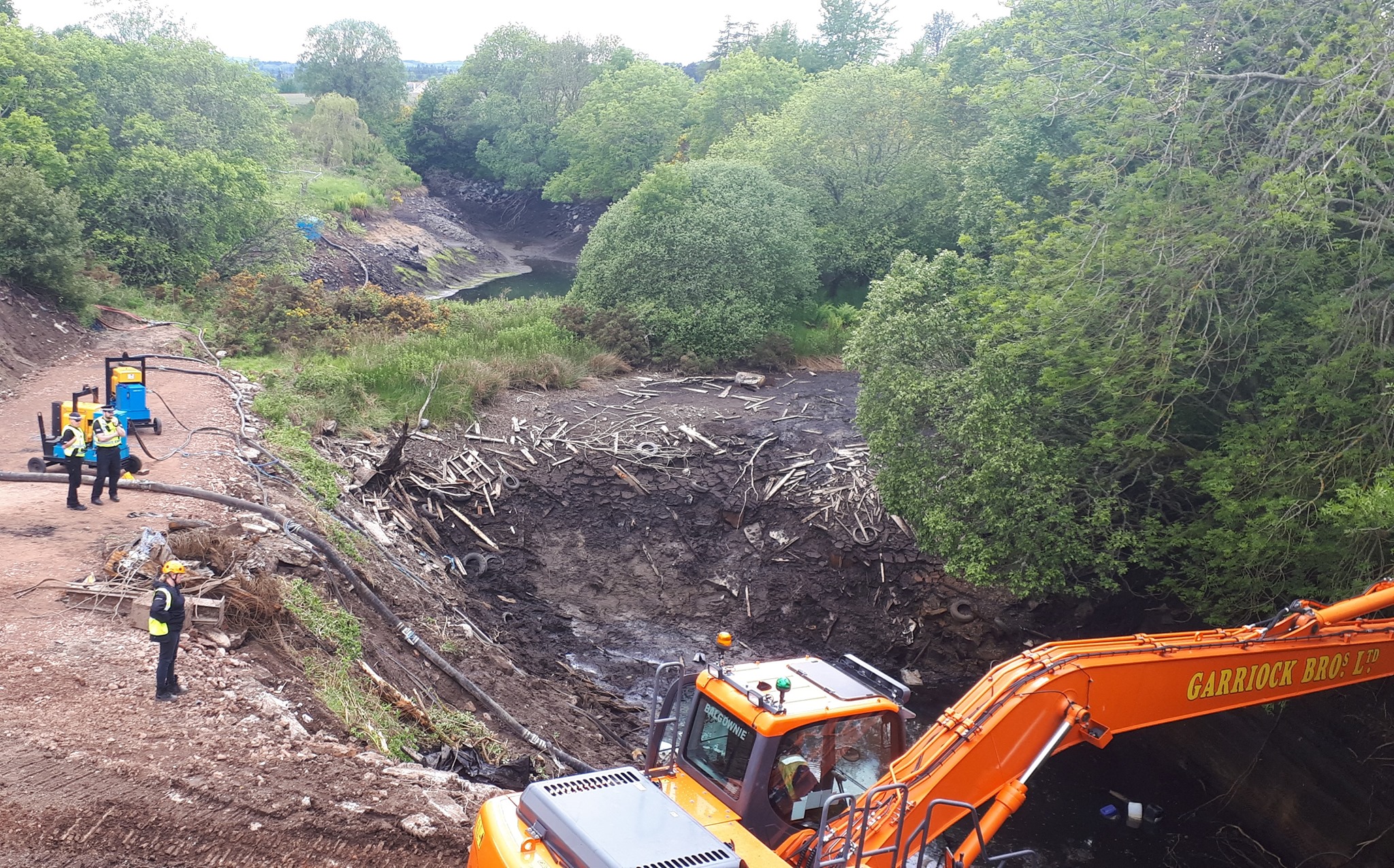 Police search begins after Leanach Quarry has been drained.