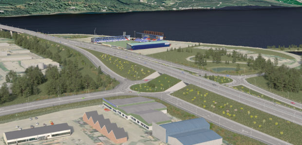 A virtual reality image of the preferred option to address the traffic woes at Inverness' Longman roundabout.